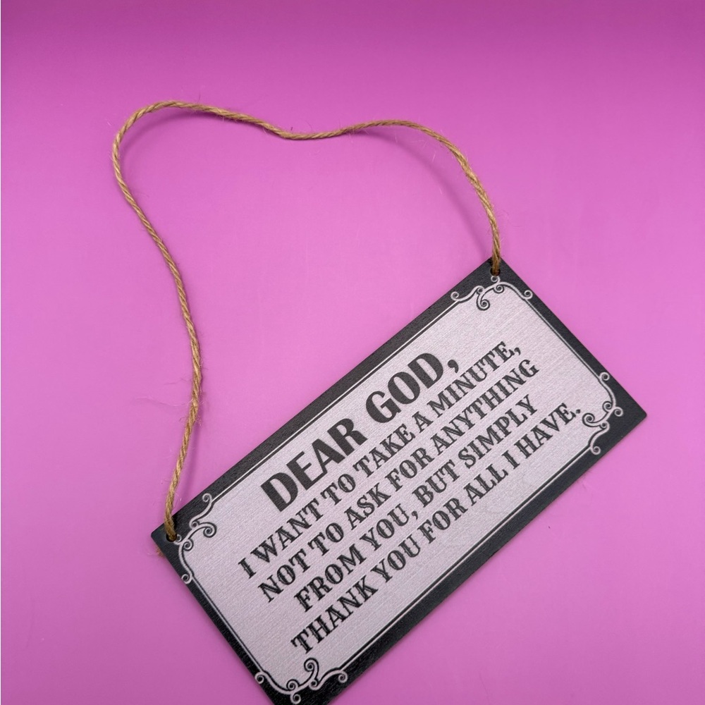 Inspirational Rustic Hanging Sign with Rope